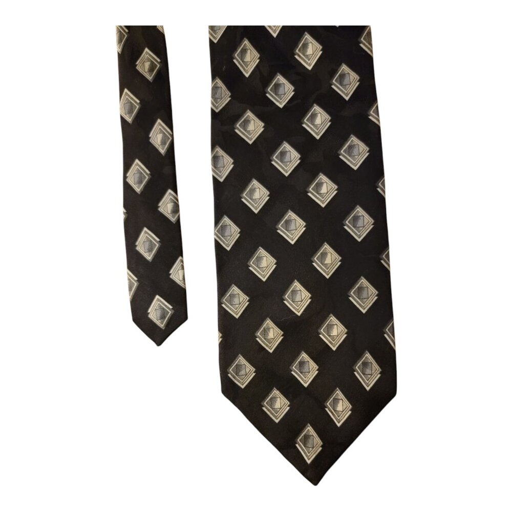 Claudio Gatti Milano Silk‎ Geometric Diamond Necktie